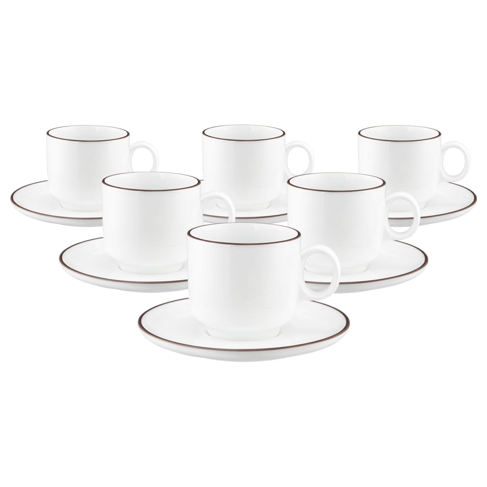 Seltmann Weiden Cappuccinotassen mit Untertassen Sento Home Pure Lines 300 ml 6er Set