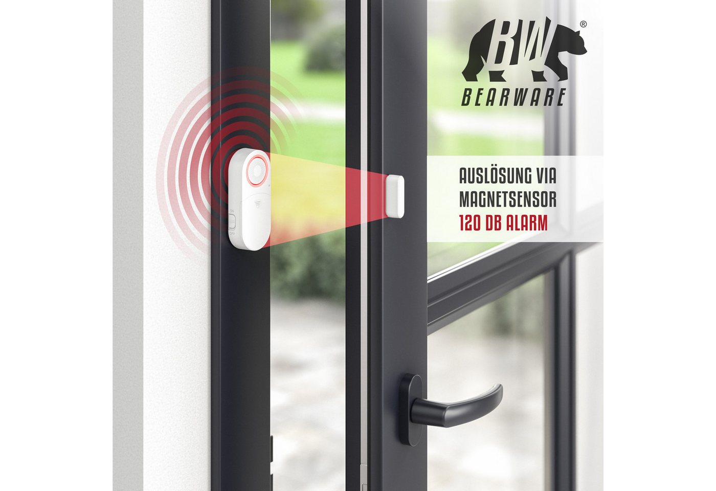 Bearware 4x Fensteralarm 120 dB, Tür- & Fenster-Sensor, Einbruchschutz, Alarmanlage, mit Batterien Bild 5