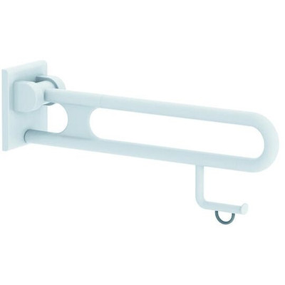 Stützklappgriff Nylon Care 600mm, mit Papierrollenhalter, weiß