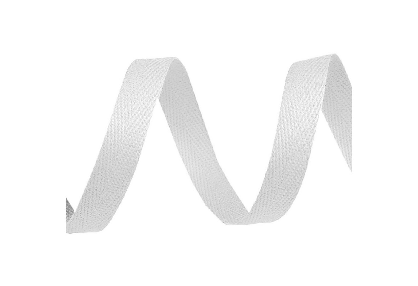 maDDma Webband 3m Köperband Baumwoll-Band 10mm Einfassband Kantenband, weiß Bild 4