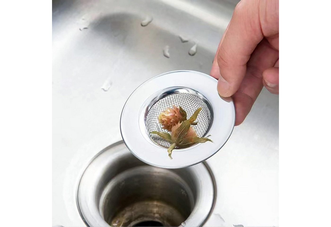 LuxusKollektion Duschablauf Abflusssieb Dusche Edelstahl 2St 7,8cm