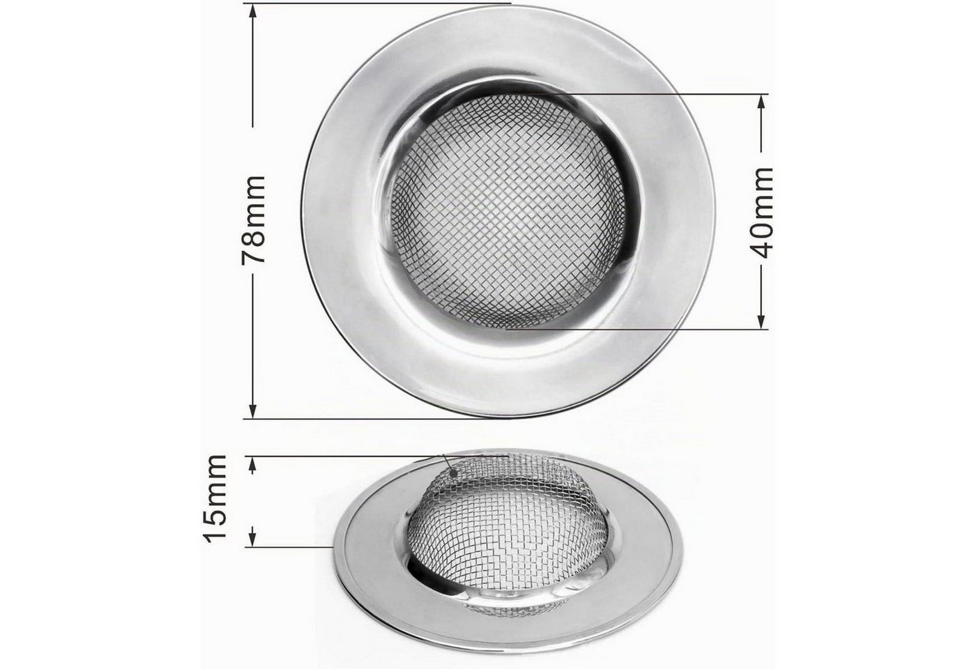 LuxusKollektion Duschablauf Abflusssieb Dusche Edelstahl 2St 7,8cm Bild 2