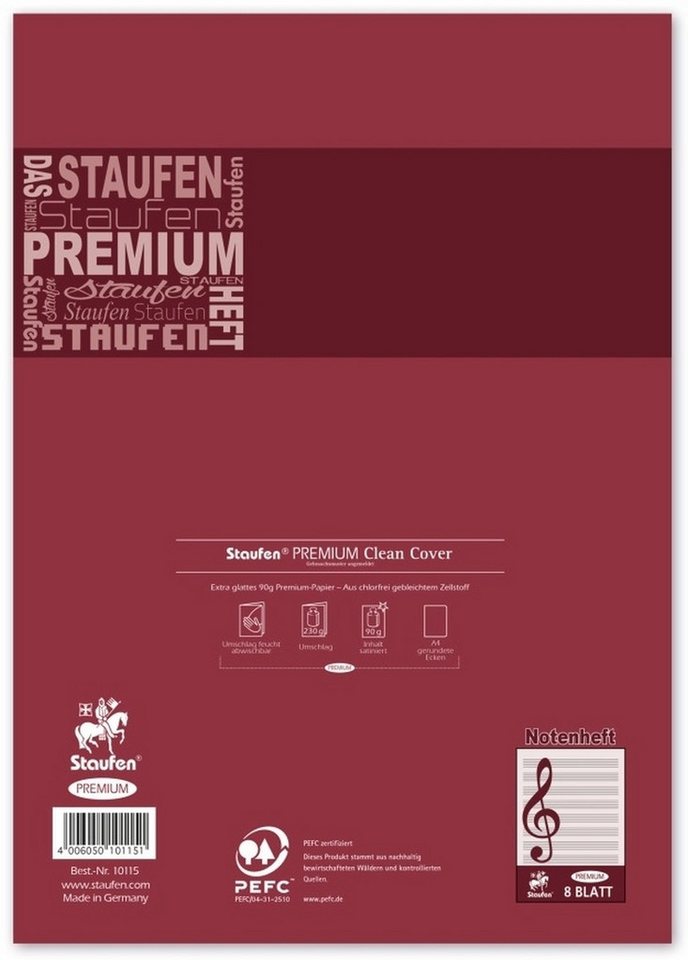 Staufen Schulheft Notenheft Premium A4 8 Blatt Bild 2