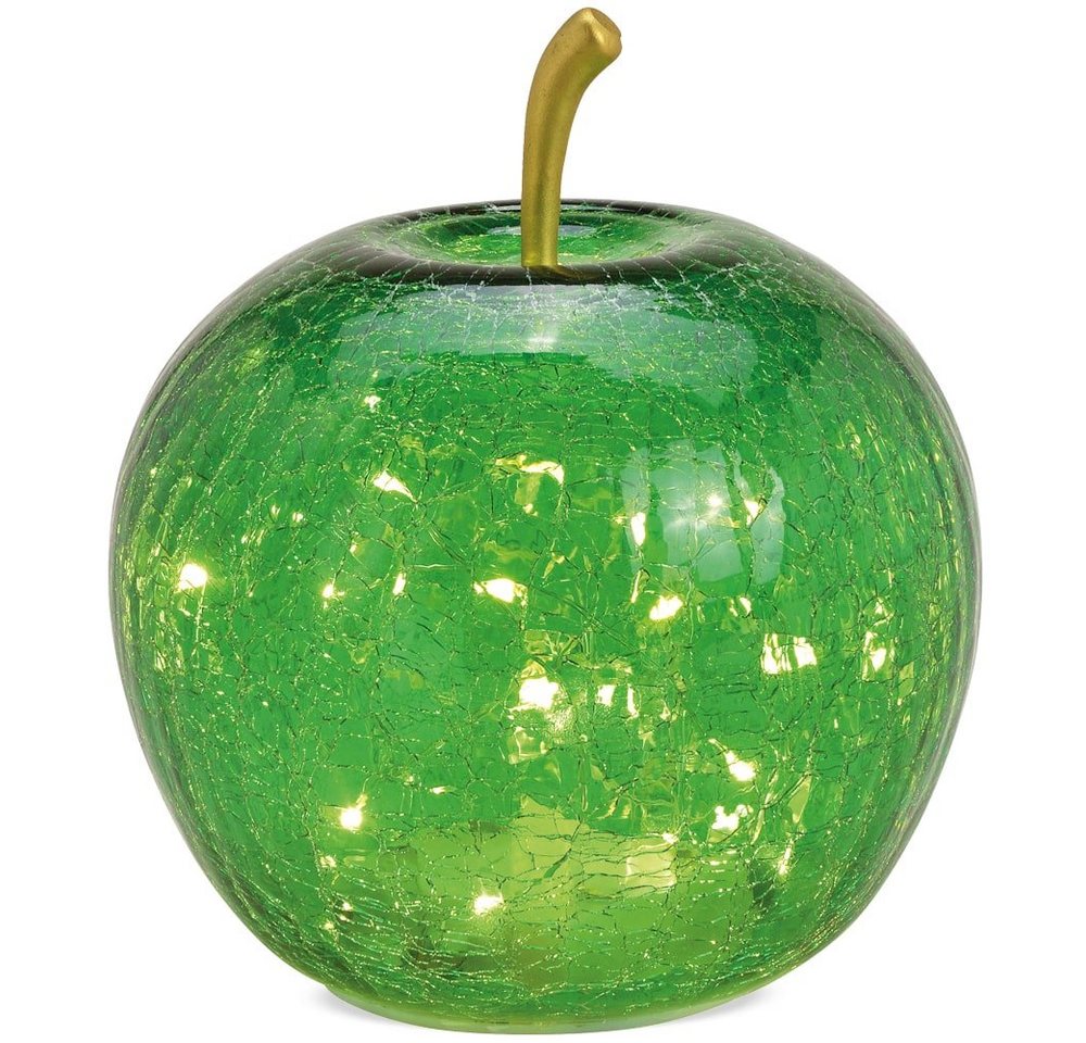 matches21 HOME & HOBBY Dekolicht Apfel & 20er LED Licht & Timer Dekoapfel Glas grün Ø 16 cm, LED, fest integriert, Batterien nicht im Lieferumfang enthalten Bild 2