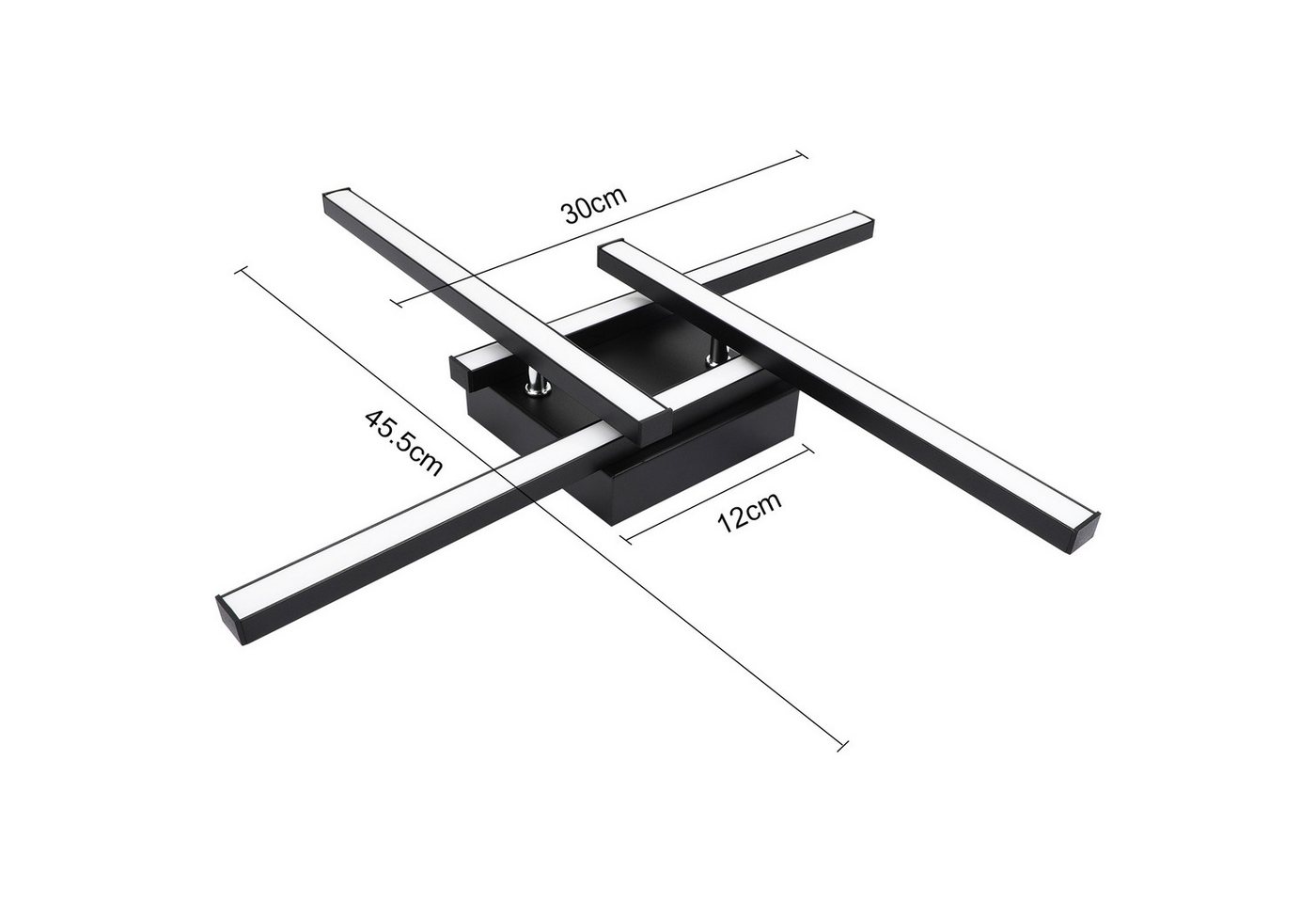 ZMH LED Deckenleuchte 4-flammig mit PC-Lichtschirm, 24 W bei 3000 K, nicht dimmbar, LED fest integriert, Warmweiß, Deckenlampe für Wohnzimmer, Schlafzimmer, Küche und Flur Bild 4