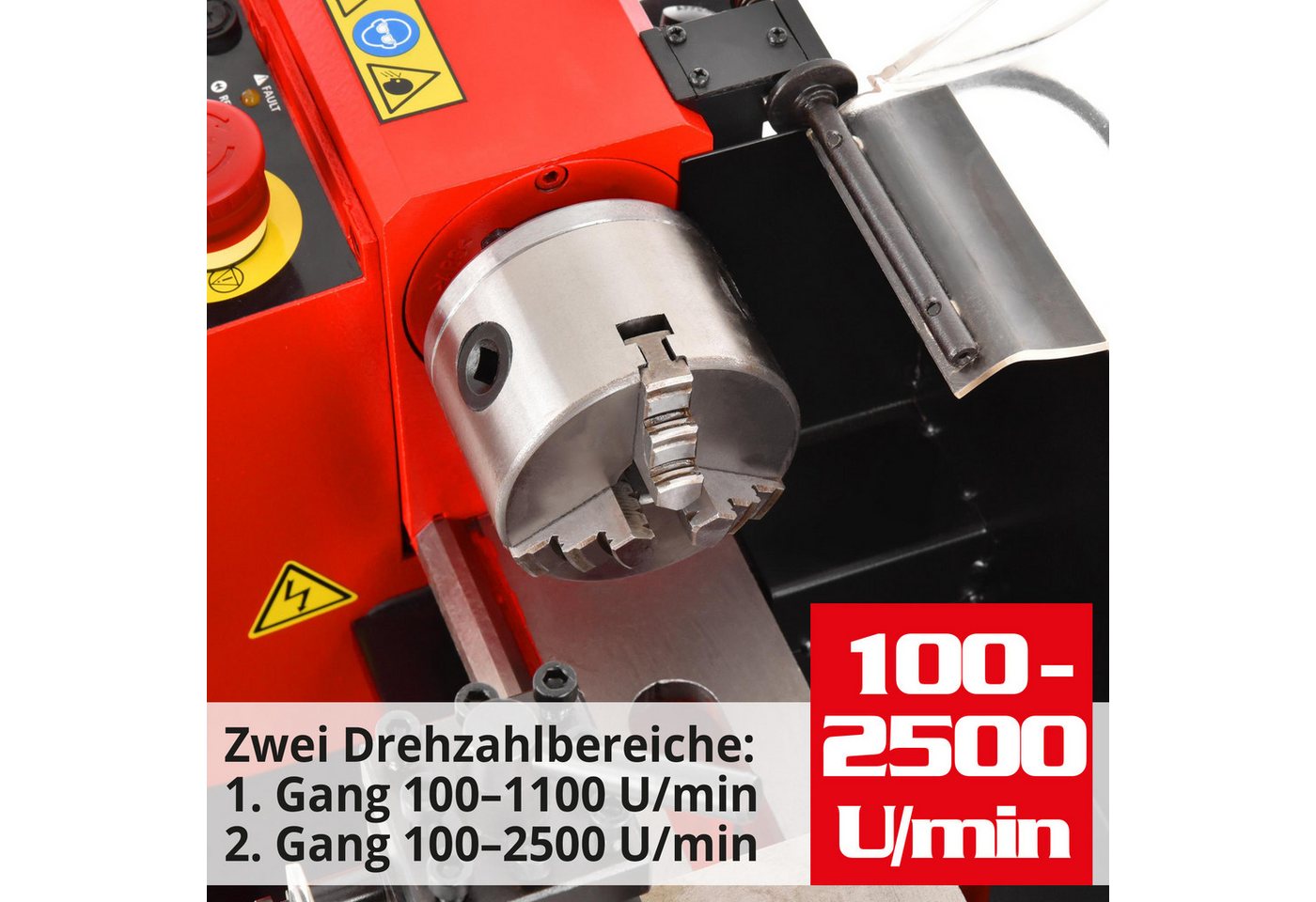 Hecht Minidrehmaschine 8410 Mini-Drehbank Metall 370 W, Präzision Feinmechanik Bild 5
