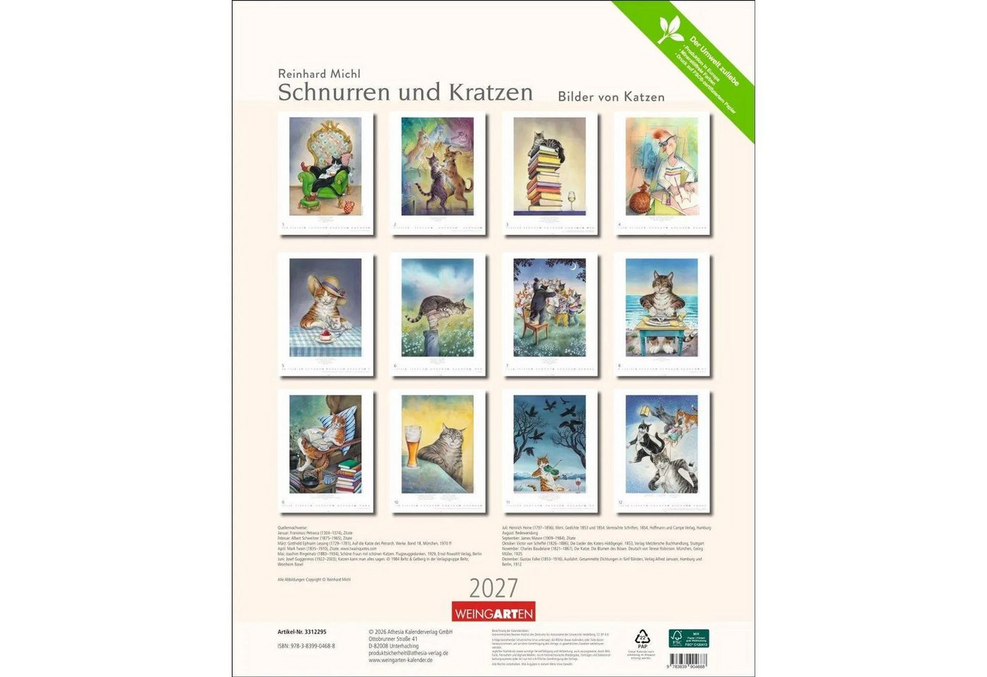 Wandkalender Schnurren und Kratzen - Bilder von Katzen Kalender 2027 Bild 5