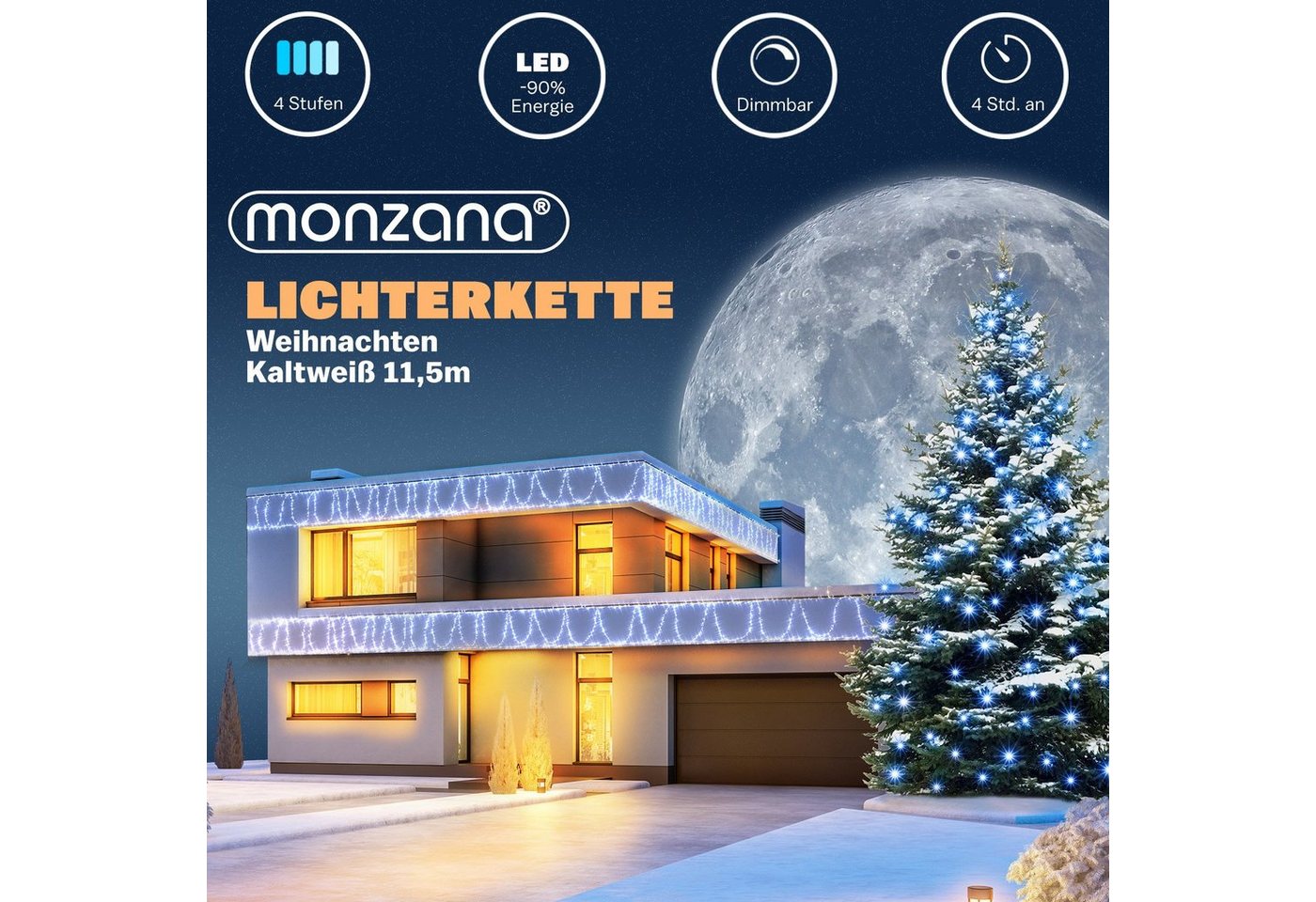 Deuba Lichterkette, 160 LED Außen Timer 8 verschiedene Leuchtmodi IP44 Dimmbar Batterie Bild 5