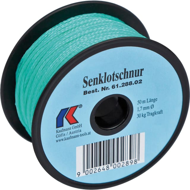 Kaufmann - Senklotschnur Polyethylen Grün, Auf Spule Ø 1,7 Mm Länge 50 M
