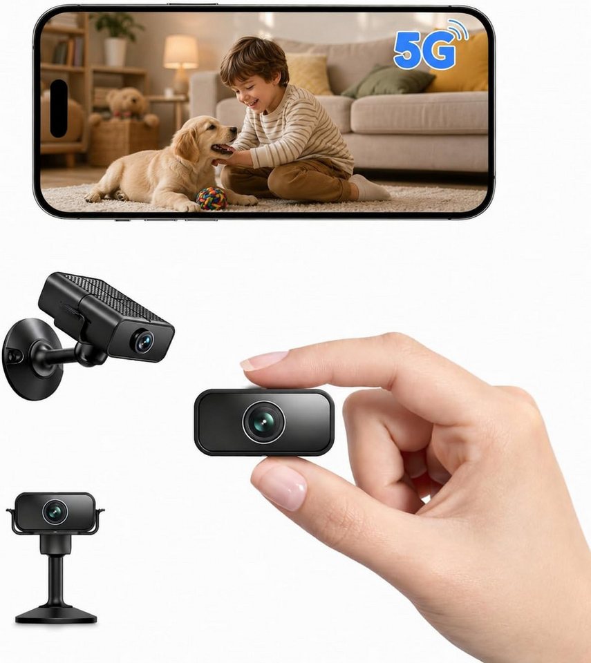 SpionProfi Überwachungskamera 4K Wifi Mini Kamera 2,4/5 Ghz Wlan Innenkamera mit Nachtsicht 150° (Innenbereich, 1-tlg., Wifi Wlan Live 4K Kamera mit Bewegungsmelder für Haus Büro uvm) Bild 5