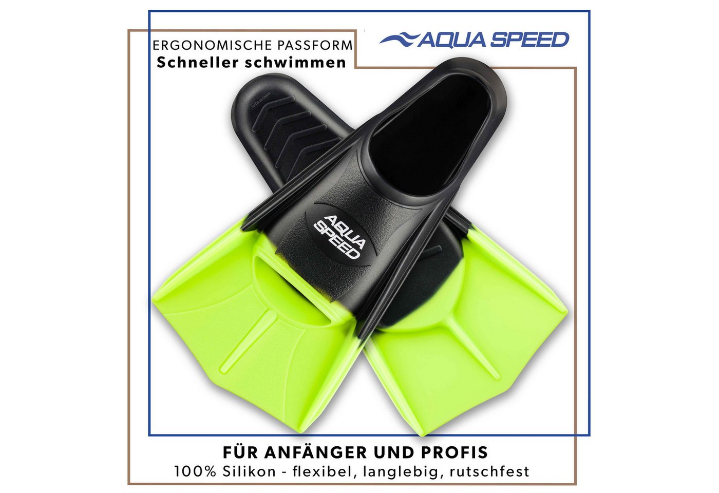 Aqua Speed Flosse Kurzflossen aus Silikon für leistungsorientiertes Schwimmtraining (Gezielte Trainingsunterstützung für saubere Beintechnik 35/36 schwarz), Gezielte Trainingshilfe für saubere Technik und gleichmäßige Serien Bild 2