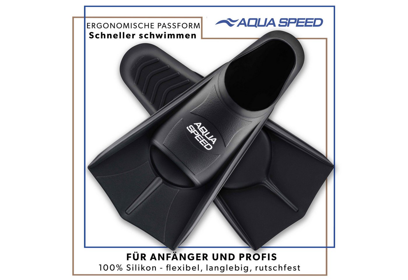 Aqua Speed Flosse Silikon Trainingsflossen kurz für intensive Trainingseinheiten (Ausgewogenes Techniktraining mit trainingsorientierter Flosse 39/40 schwarz), Silikonmodell für kontrollierte Intensität und saubere Abläufe Bild 2