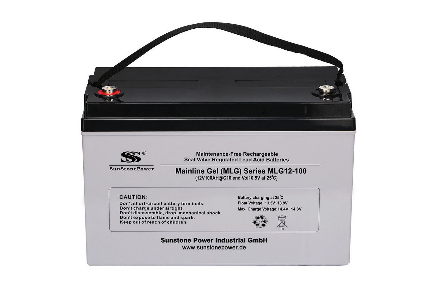 Sunstone Power 12V 100AH Blei Gel Akku Batteriespeicher für Solar USV Anlage, 0% MWST Bleiakkus 100000 mAh (12 V), wiederaufladbar, zyklenfest