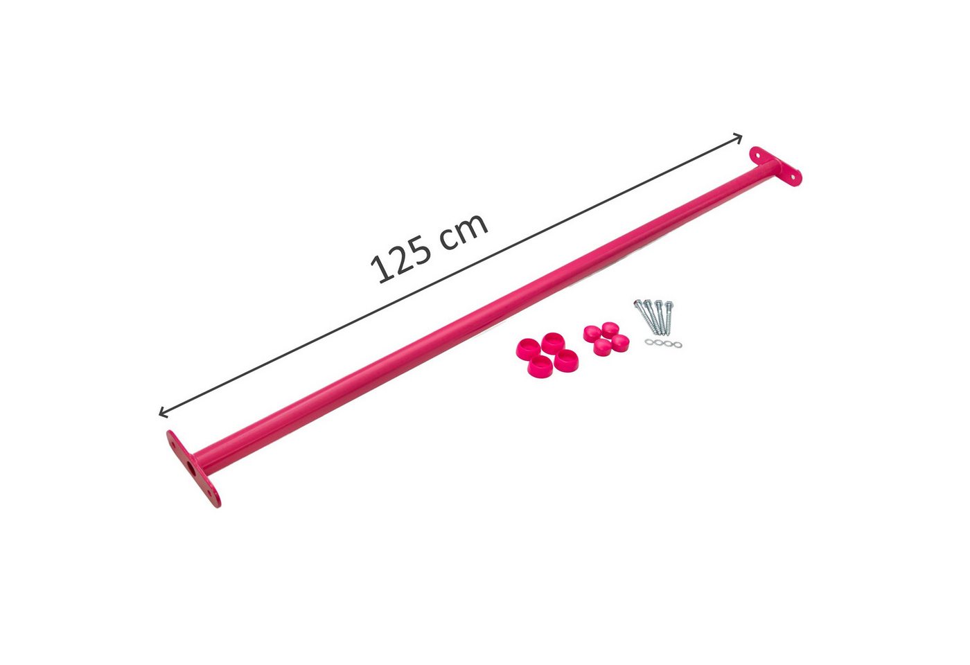 ROG-Gardenline Turnreck Reckstange Metall stabile Turnstange inklusive Montagematerial, (rosa, 125 cm) Bild 4