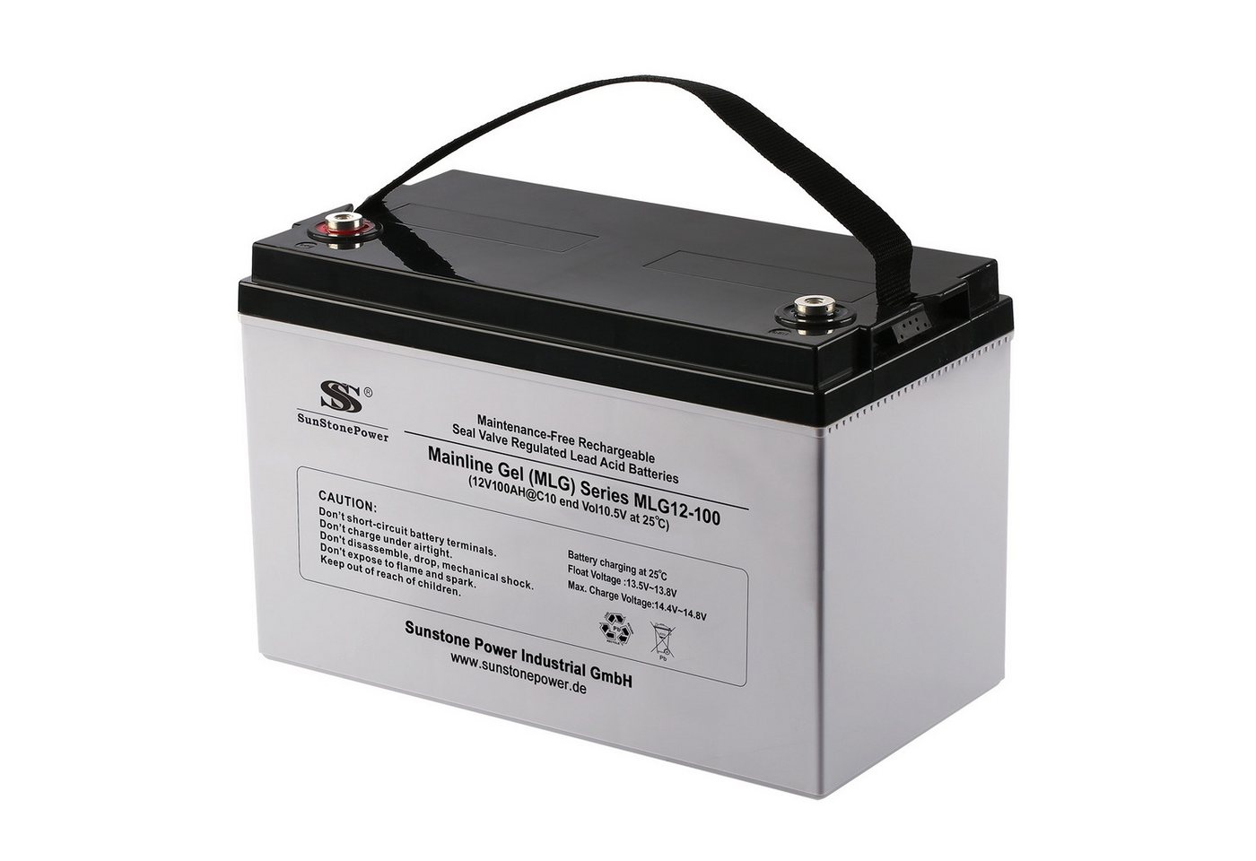 Sunstone Power 12V 100AH (10hr) VRLA Gel Batterie PV Stromspeicher USV Notstrom Bleiakkus 100000 mAh (12 V), wiederaufladbar, zyklenfest Bild 2