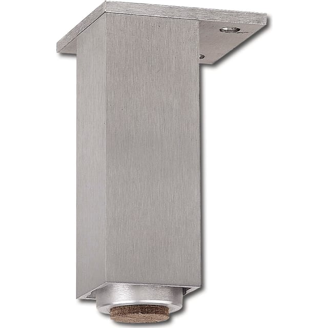 Dekorfuß 40x40 Mm, Länge 120 Mm, Verstellbar, Aluminium Gebürstet