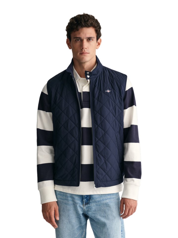 Gant Outdoorjacke blau,Casual,Polyester,Strukturiert,Stehkragen,Ärmellos,Regular Fit Bild 3