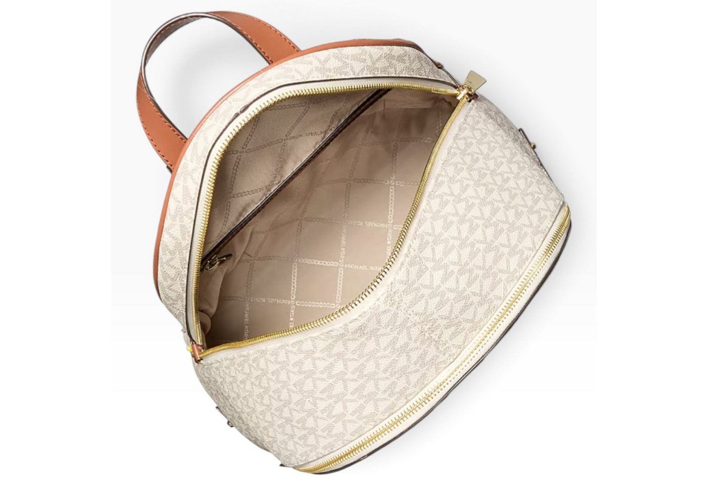 MICHAEL KORS Rucksack Michael Kors Rhea Large Rucksack Vanilla Logo Canvas Gold