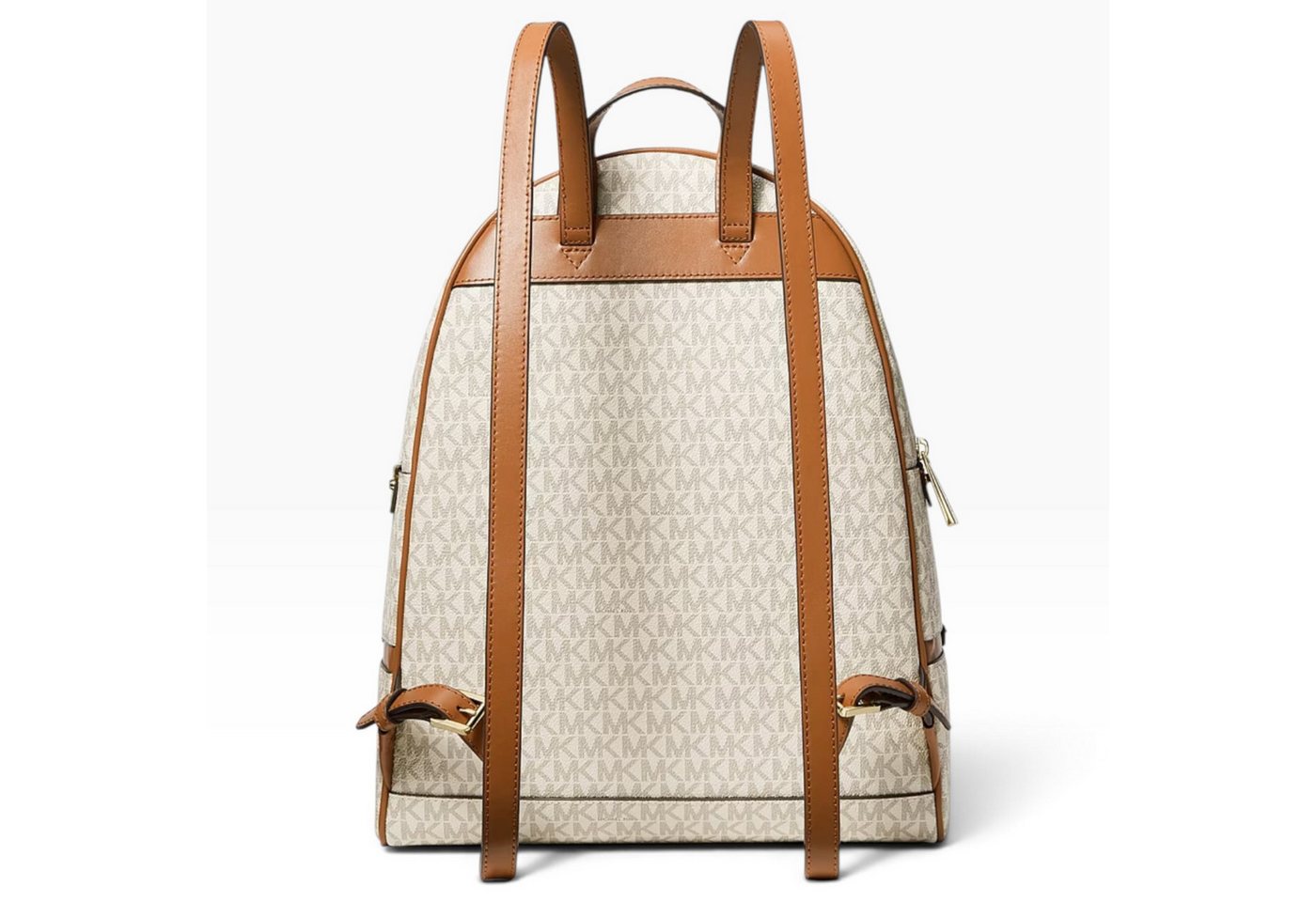 MICHAEL KORS Rucksack Michael Kors Rhea Large Rucksack Vanilla Logo Canvas Gold Bild 4