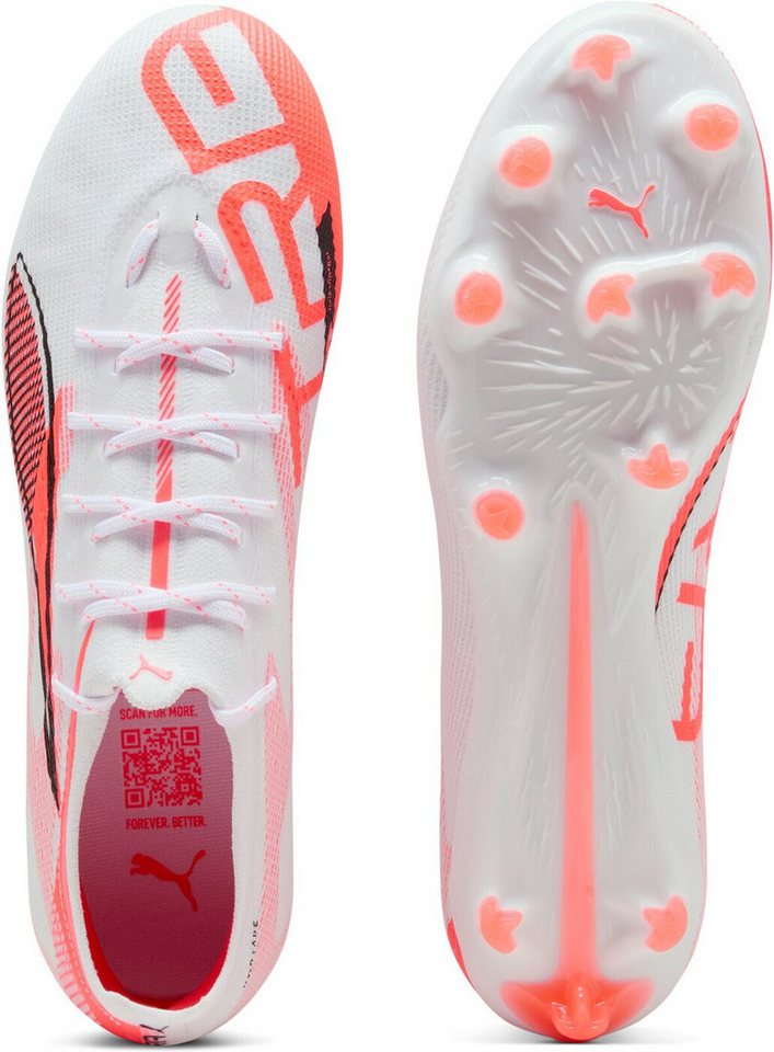 PUMA ULTRA 5 PRO FG/AG PUMA WHITE-PUMA BLACK-GLOWING RED Fußballschuh