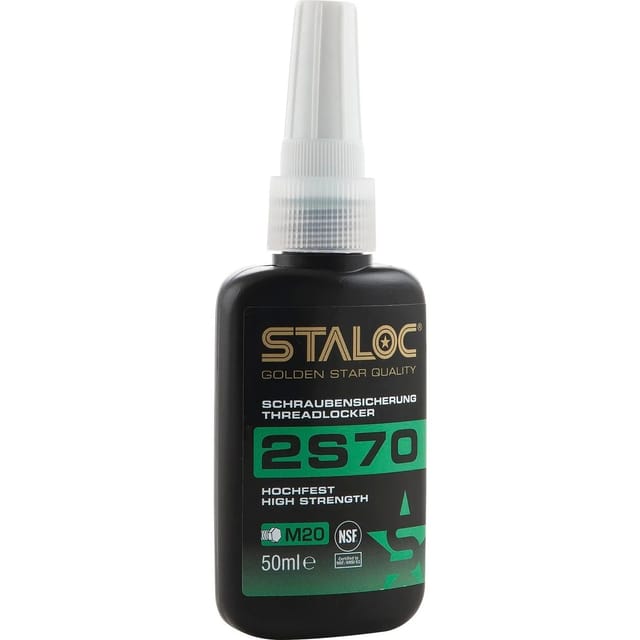 2s70 Schraubensicherung Hochfest Grün - Ideal Für Verbindungen Die Nicht Gelöst Werden Sollen, Bis M20, 50ml - Staloc