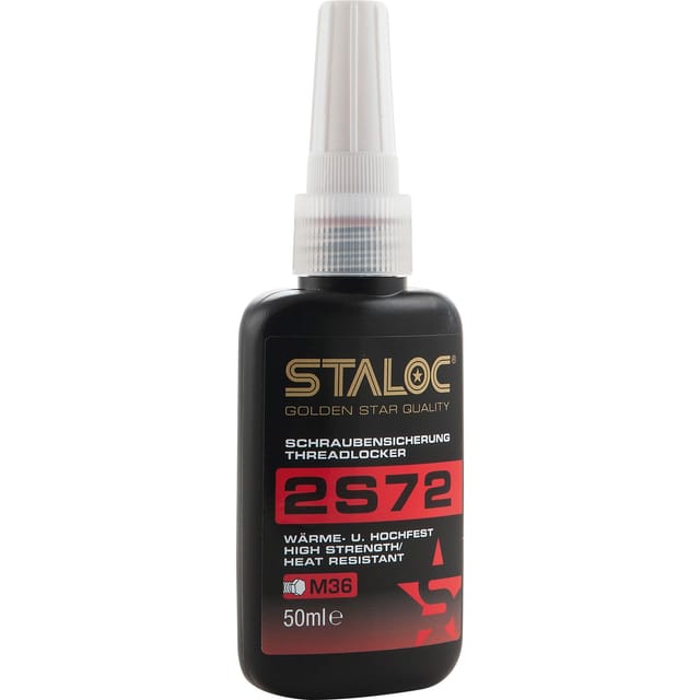 2s72 Schraubensicherung Hochfest Rot - Ideal Für Verbindungen Die Nicht Gelöst Werden Sollen, Bis M36, 50ml - Staloc
