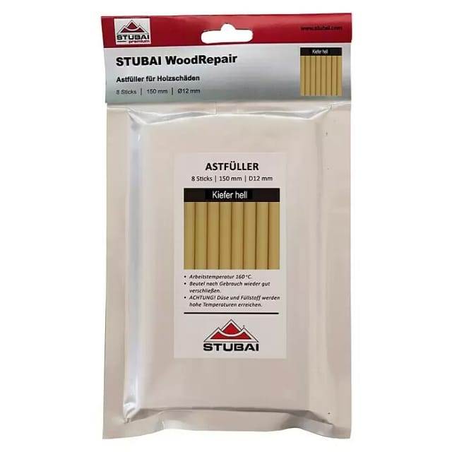 Woodrepair Holzreparatur Astfüller Füllmasse 8 Sticks X 150mm Kiefer Hell - Stubai
