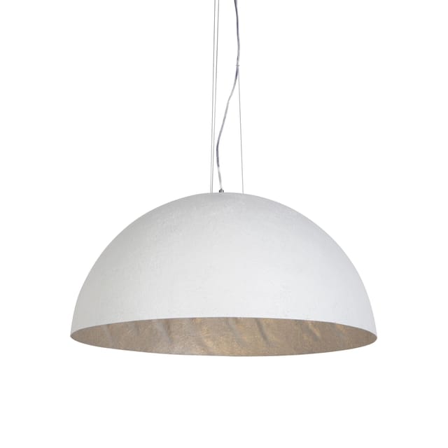 Moderne Hängelampe Weiß Mit Silber 70cm - Magna