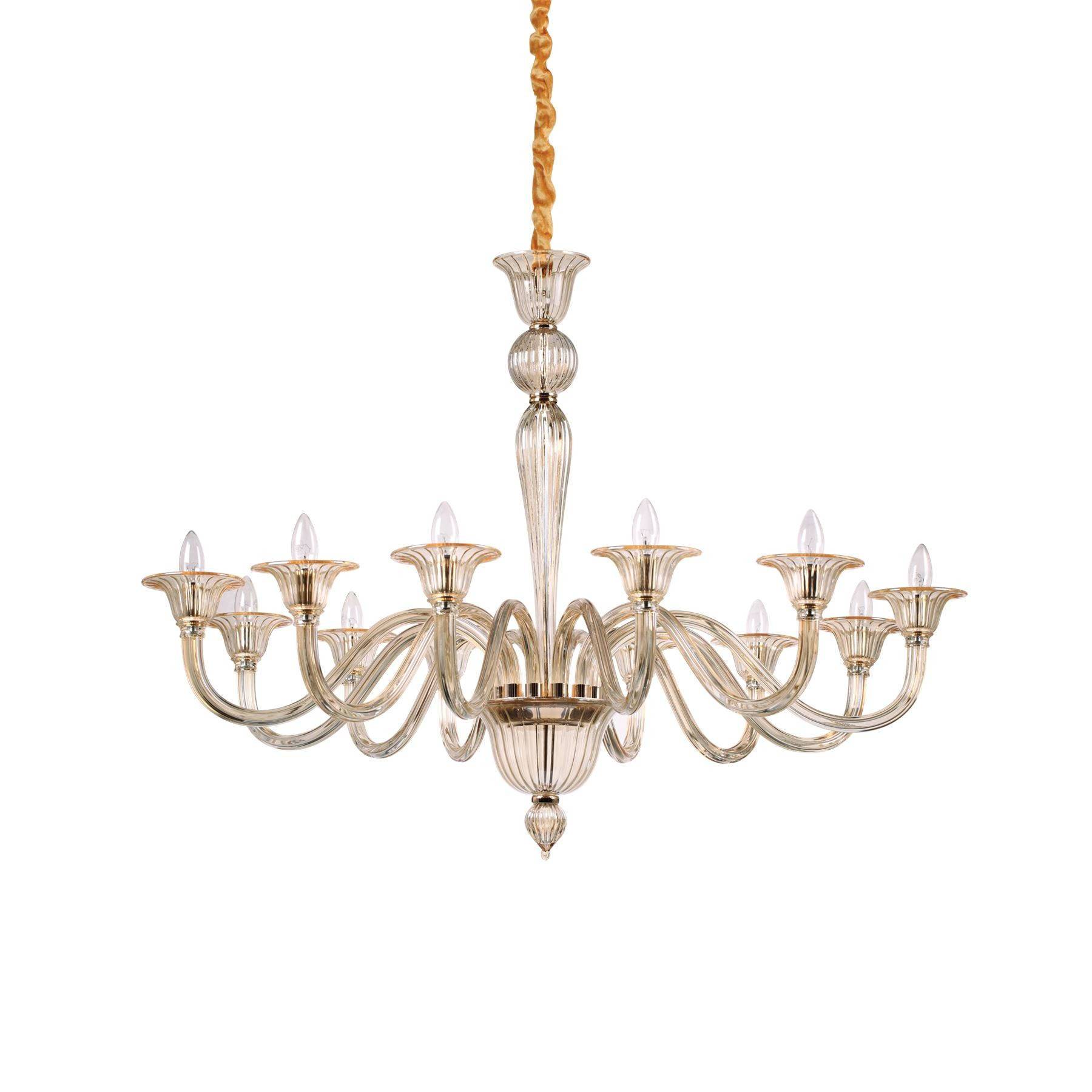 Ideal Lux Brigitta - 12 Licht Pendelleuchte Bernstein, E14