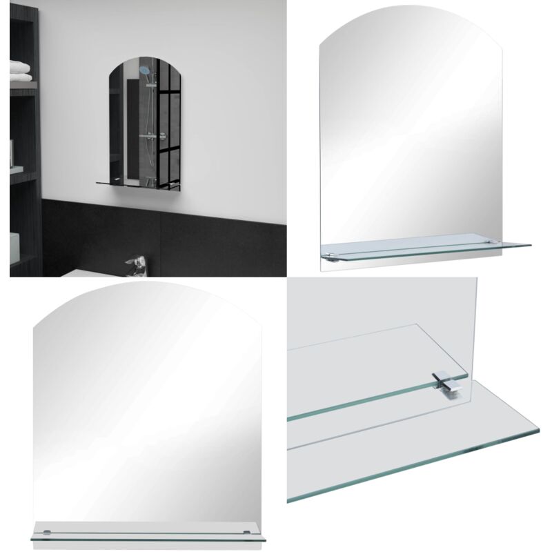 Wandspiegel Mit Regal 30×50 Cm Hartglas - Spiegelregal - Badmöbel