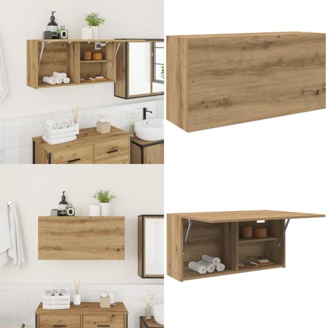 Bad-wandschrank Artisan-eiche 80x25x40 Cm Holzwerkstoff - Holzschrank - Wandregal
