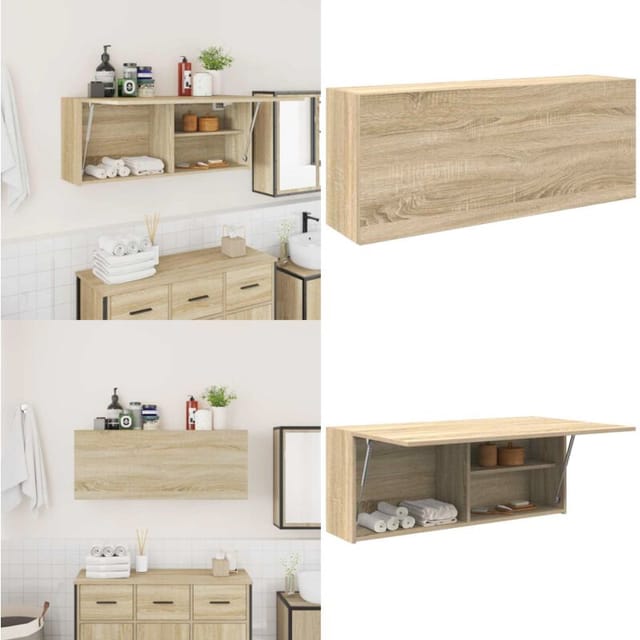 Bad-wandschrank Sonoma-eiche 100x25x40 Cm Holzwerkstoff - Holzwerkstoff - Sonoma-eiche