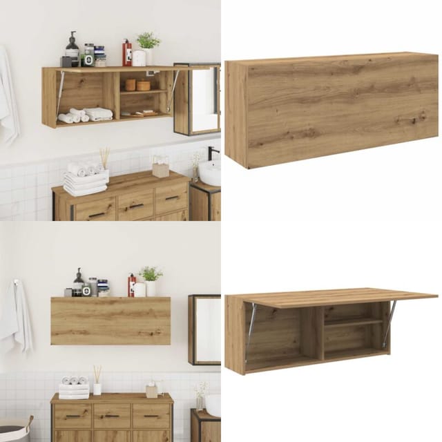 Bad-wandschrank Artisan-eiche 100x25x40 Cm Holzwerkstoff - Holzwerkstoff - Wandregal
