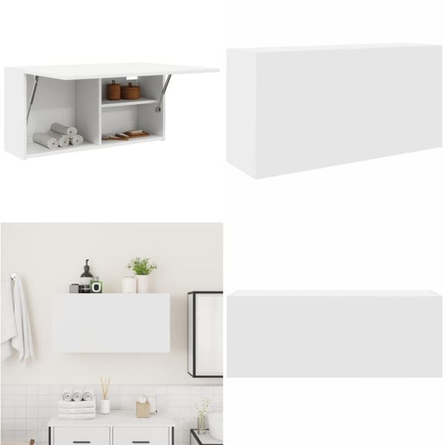 Bad-wandschrank Weiß 80x25x40 Cm Holzwerkstoff - Holzschrank - Wandregal