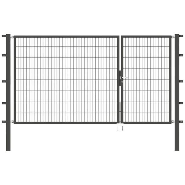 Alberts - Doppeltor Flexo, Fvz.anth Kst.b.ral 7016, Li.bxh1000+2000x1600, Pf80x80/2300mm