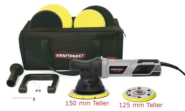 Dino Kraftpaket Exzenterpoliermaschine 230 V 900 W 1600 - 4200 U/min 125/150 Mm 21mm Hub 640300 Exze