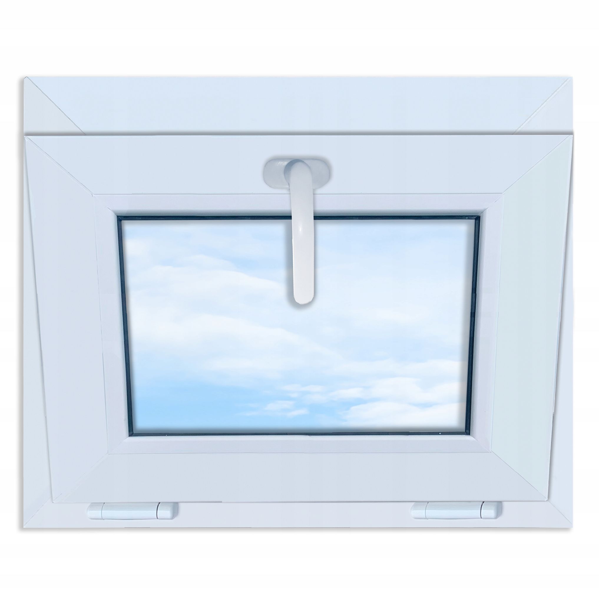 Pvc-fenster Weiß 55x45 Kippbar 550x450 Oben Angeschlagen Doppelt Verglast Neu