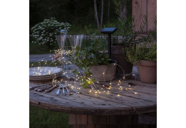 Star - Trading Solar-lichterkette Dew Drop, (200 Leds, Batterie)