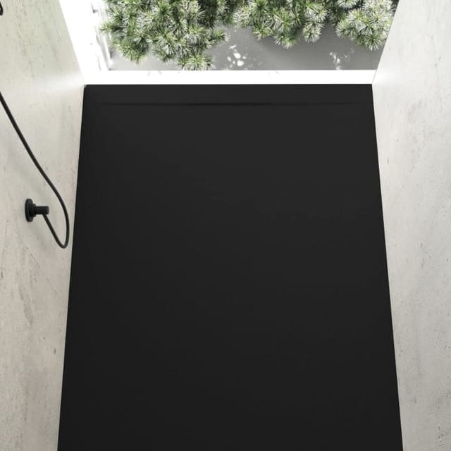 Stano. - Mineralguss-duschwanne Extra Flach Cover Schieferoptik Schwarz 70x170cm