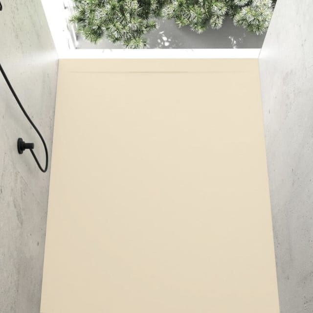 Mineralguss-duschwanne Extra Flach Cover Schieferoptik Beige 80x140cm