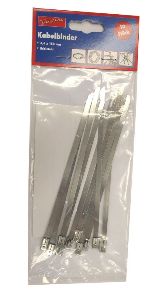Trendline - Kabelbinder 10 Stück Edelstahl 15cm Kabelbinder-set