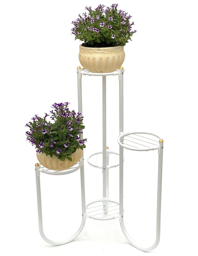 Blumentreppe Metall Weiß 93920 Pflanzenentreppe 81 Cm Blumenregal Pflanzenständer Blumenständer - Dandibo