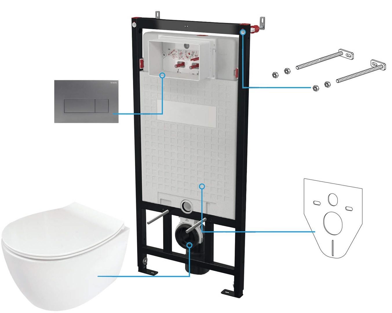 Deante Wc-set 6 In 1 Weiß Modernes Design