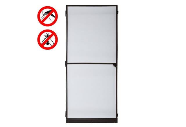 Fliegengitter Insektenschutz Tür Mückenschutz Alurahmen Bausatz Mückengitter Braun / 120x240cm