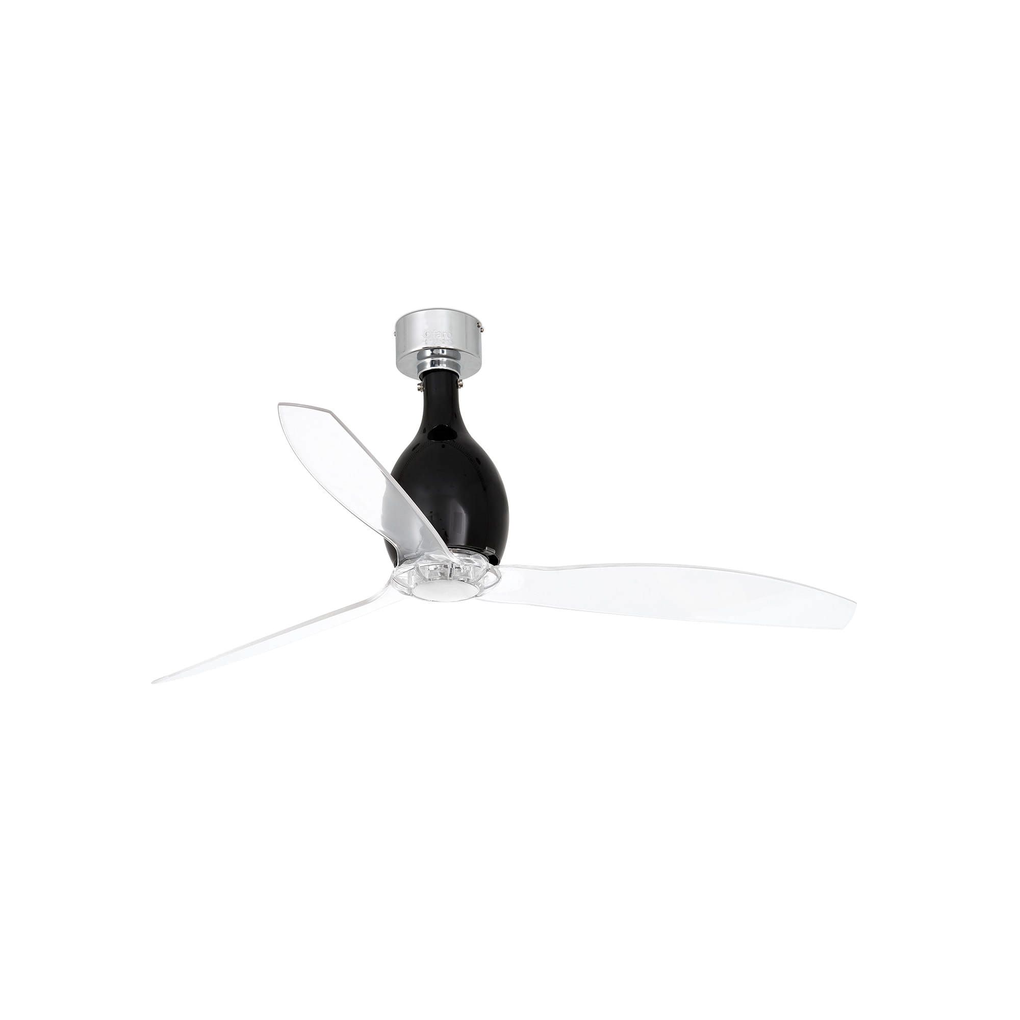 Faro Mini Medium Deckenventilator Mit / Ohne Licht Matt Schwarz, Klar