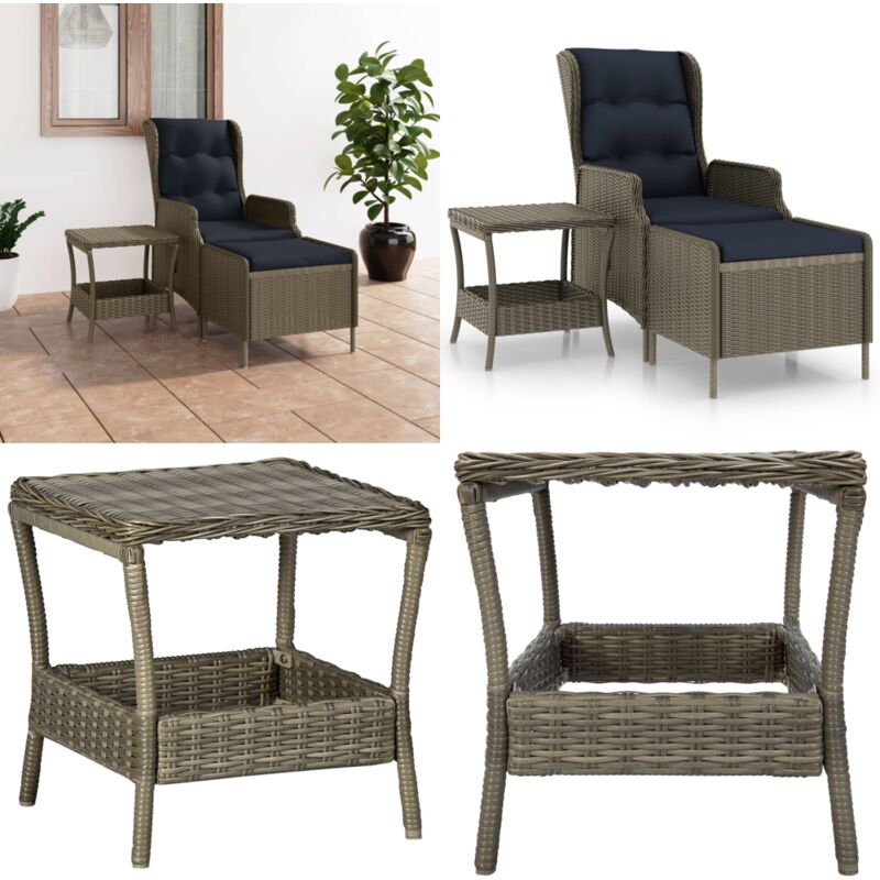 2-tlg. Garten-lounge-set Mit Auflagen Poly Rattan Braun - Gartenlounge - Poly Rattan