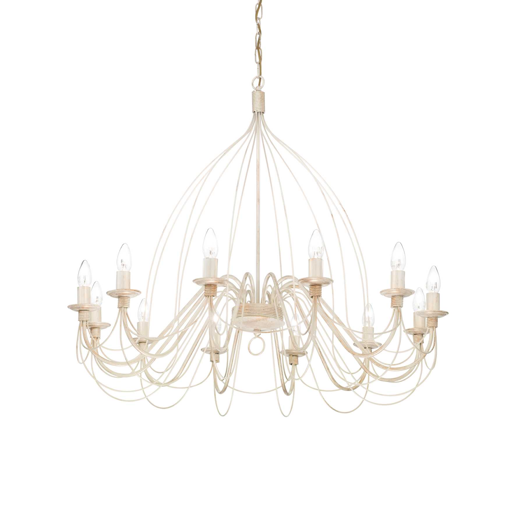 Ideal Lux Corte - 12 Light Chandelier Antique White Finish, E14