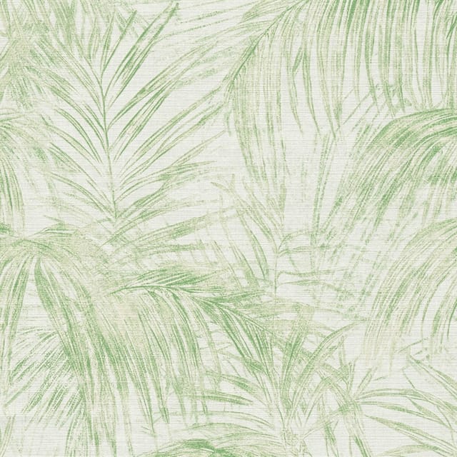 Natur Tapete Profhome 399811 Heißgeprägte Vliestapete Leicht Strukturiert Mit Palmen Matt Weiß Creme-weiß Gras-grün 5,33 M2