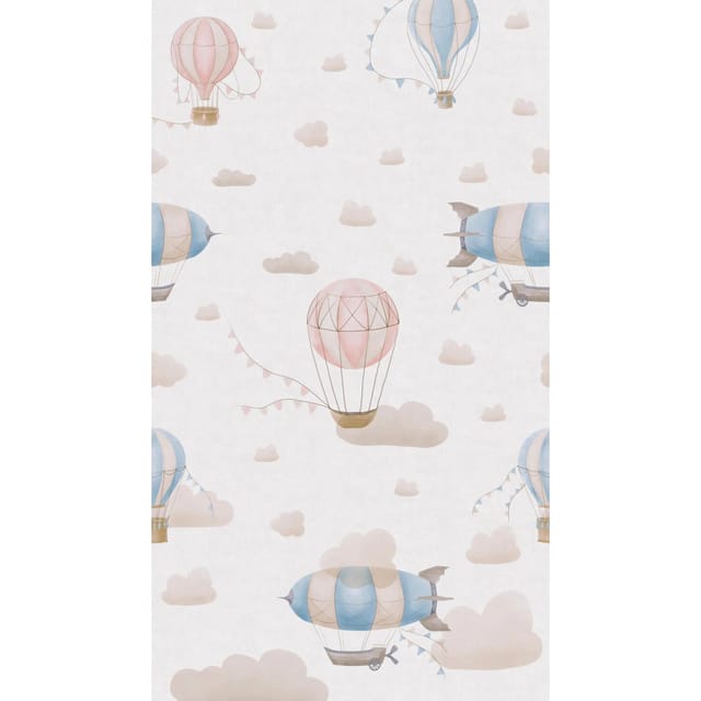 Fototapete Profhome 770611 Vliestapete Glatt Kindertapete Matt Creme Beige Blau Rosa 1,59 M X 2,8 M