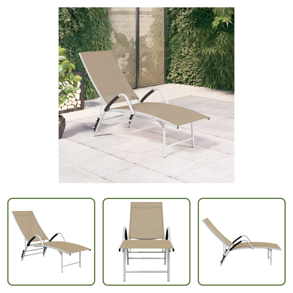 Sonnenliege - Sonnenliege Textilene Und Aluminium Creme